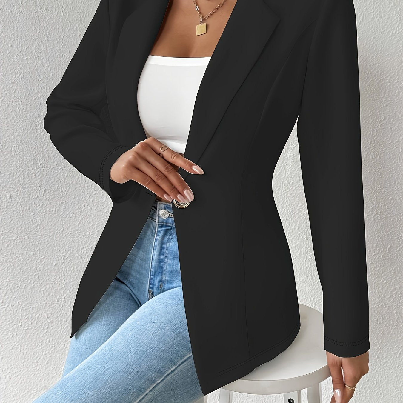 Single-Button Casual Blazer