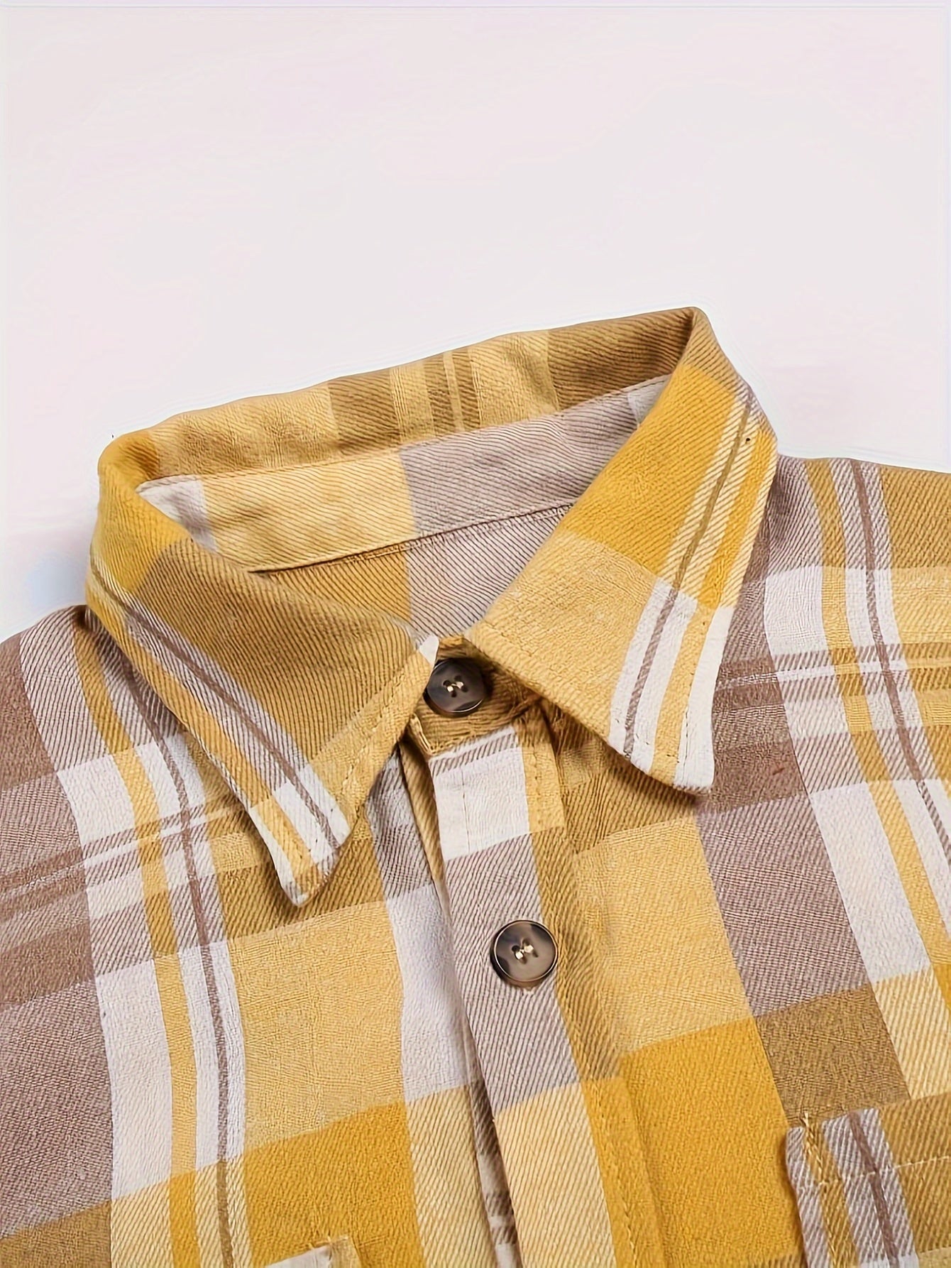 Plaid Button-Up Short Sleeve Shirt