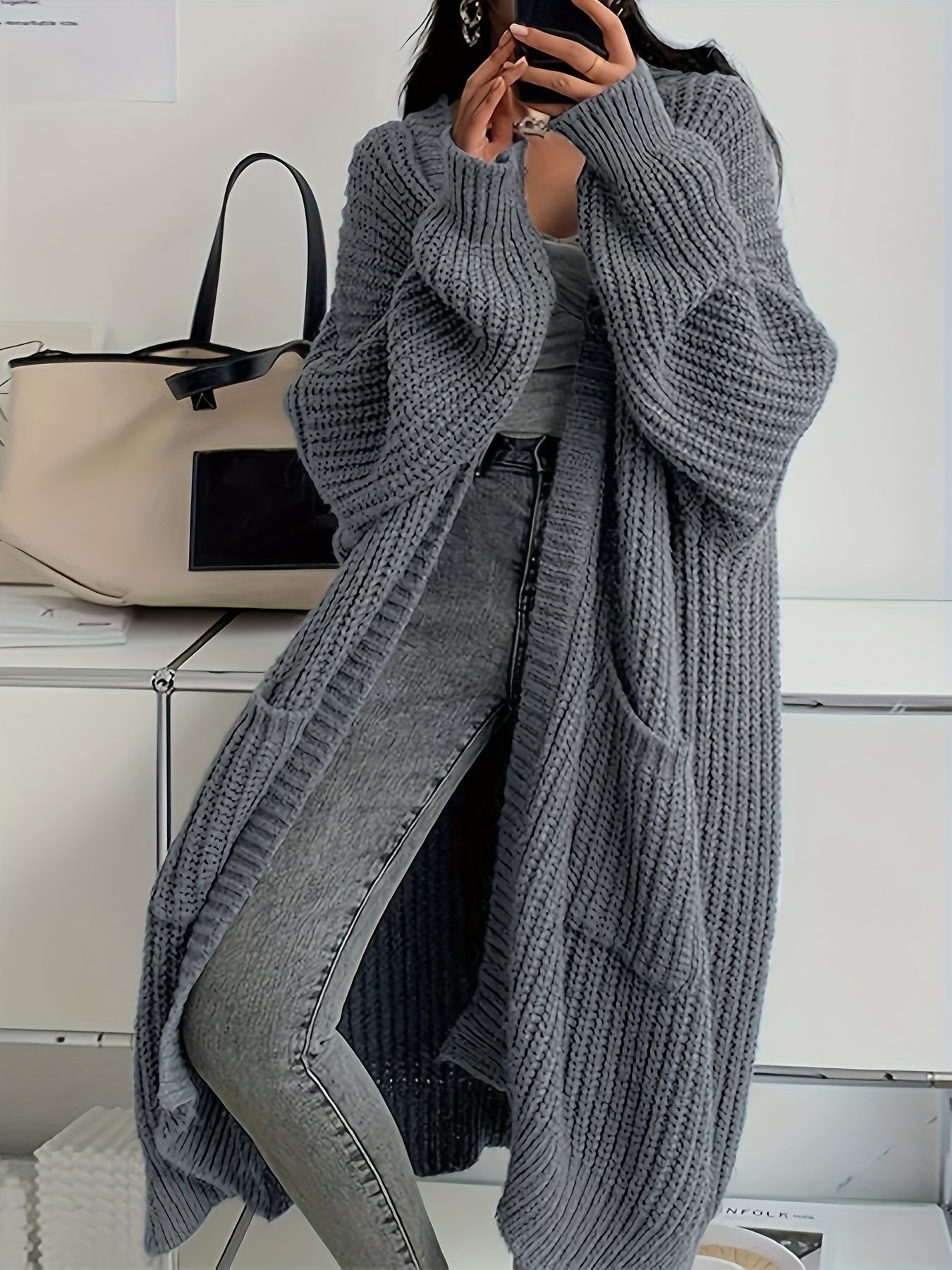 Long Open Front Cardigan