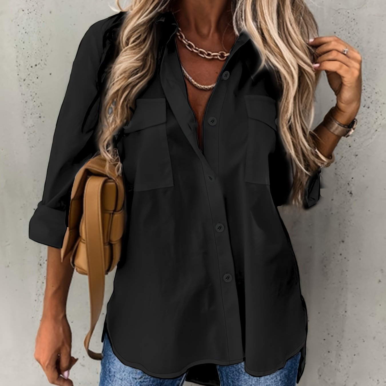 Button Front Office Shirt