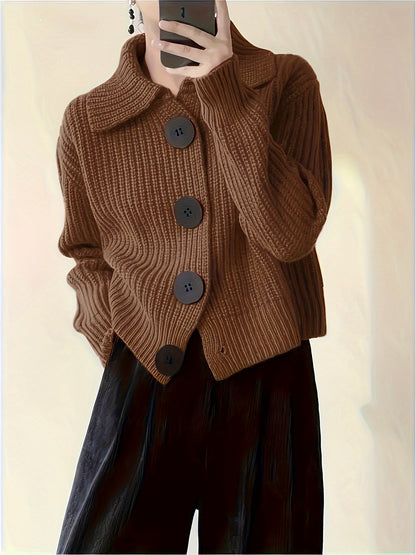 Loose Lapel Knit Sweater Jacket