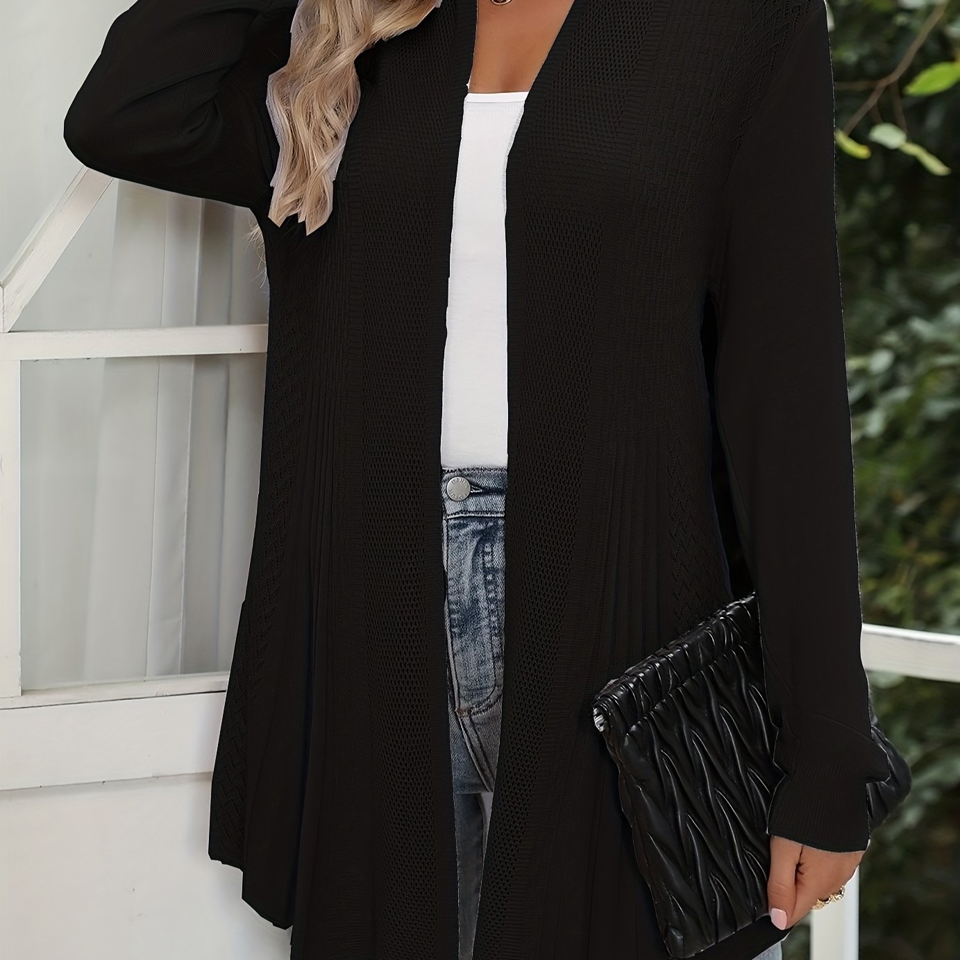Lace Detail Long Cardigan