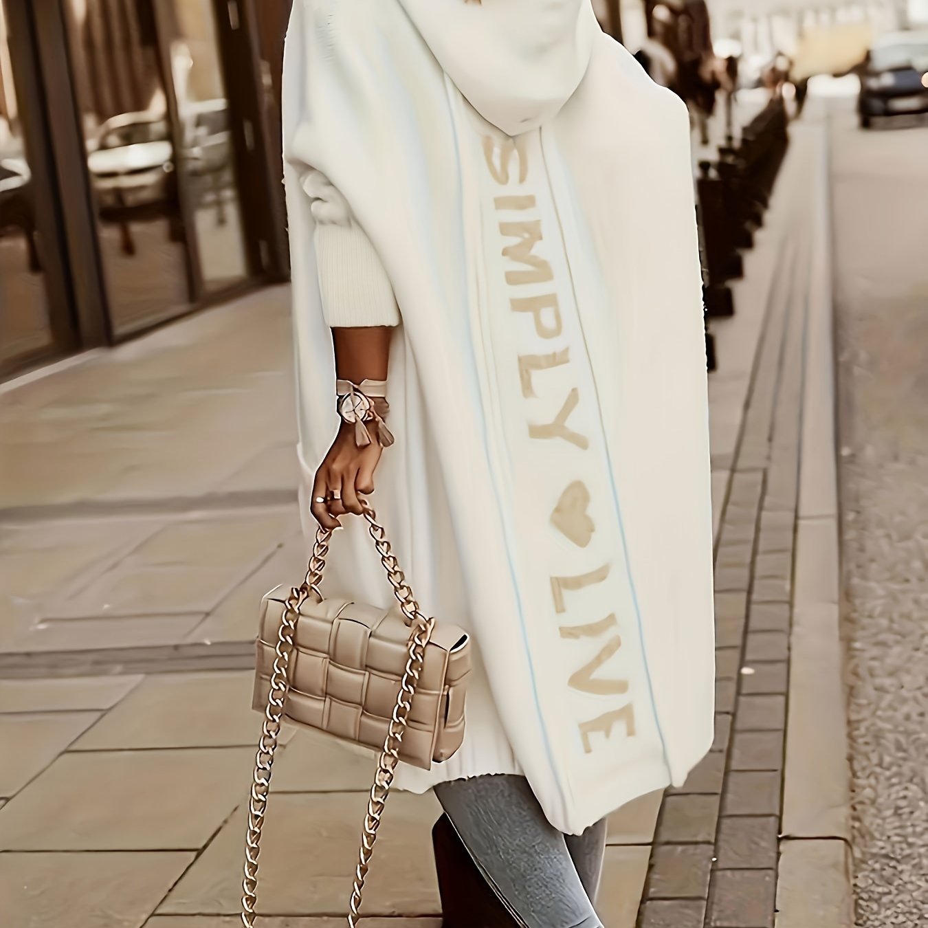 Hooded V-Neck Knit Cardigan
