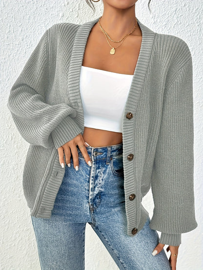 Elegant Knit Cardigan with Button Front