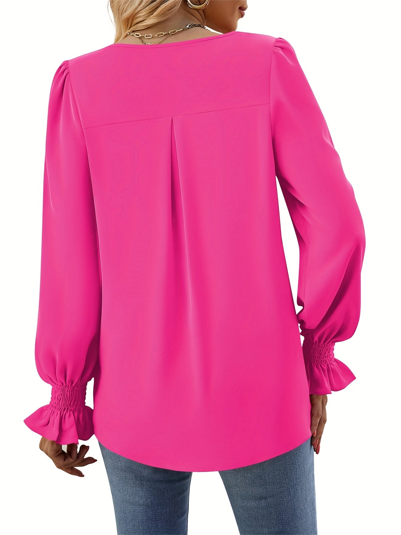 V-Neck Long Sleeve Dress Shirt