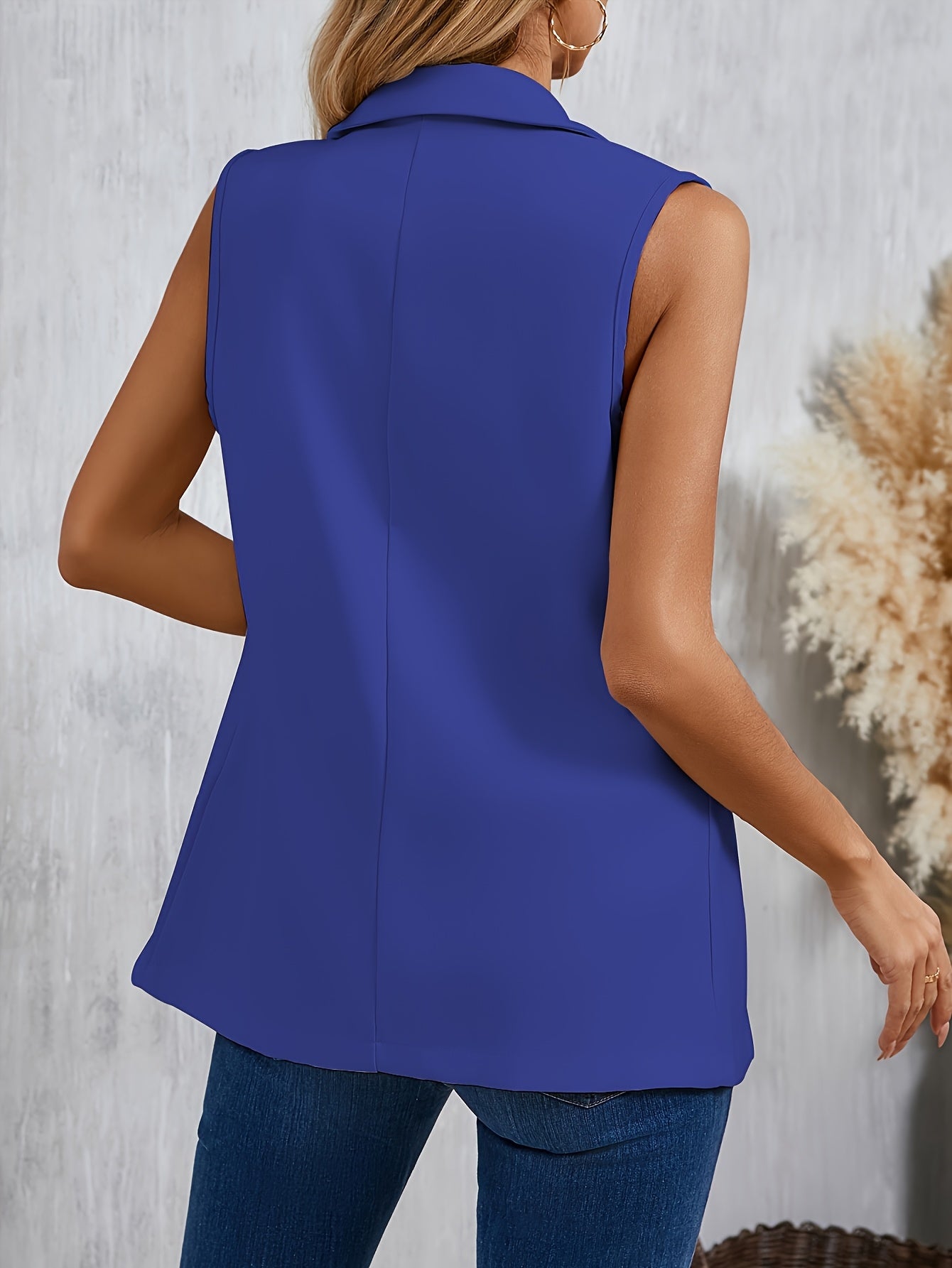 Sleeveless Lapel Blazer Vest