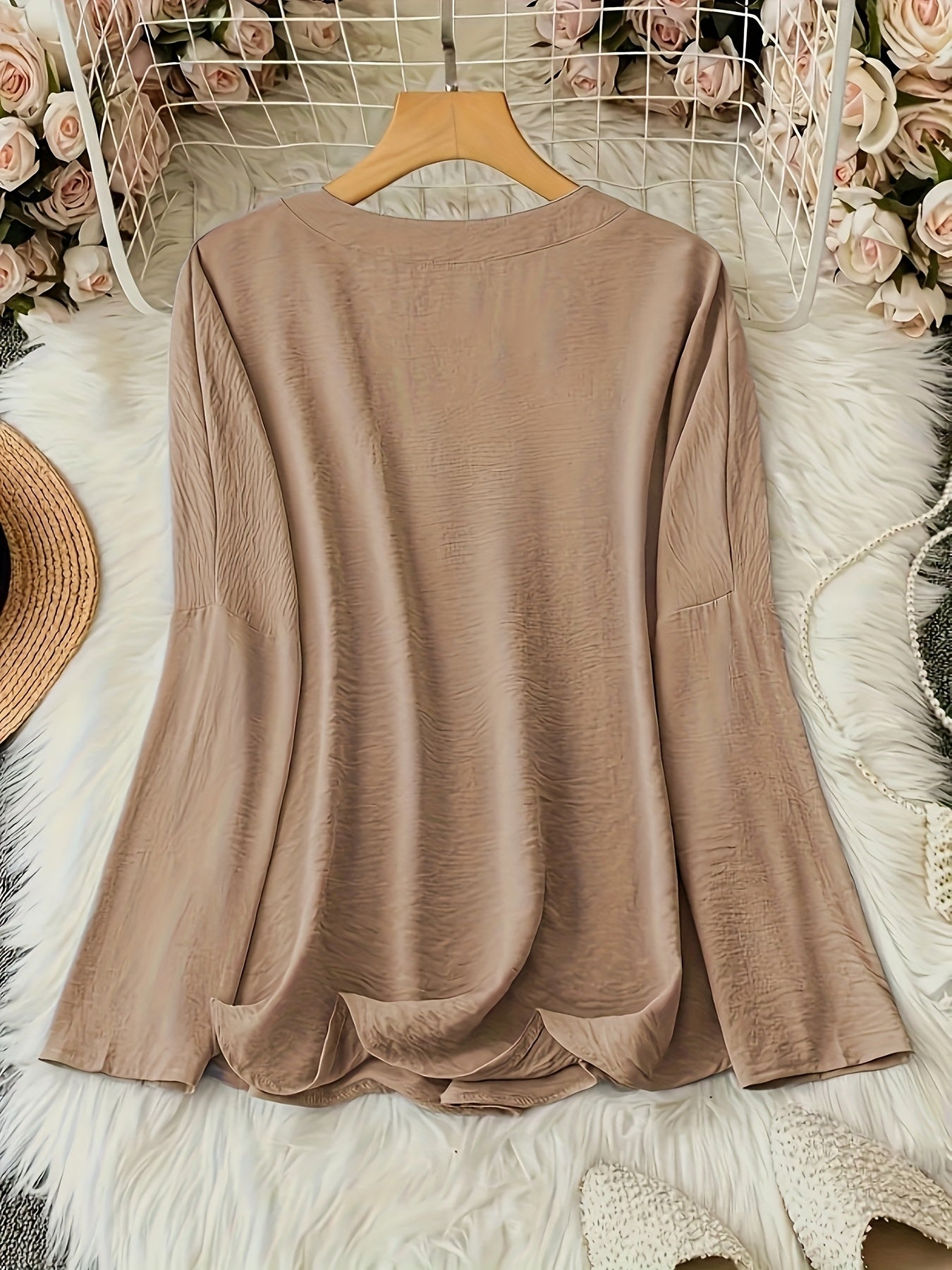 Loose Fit V-Neck Blouse