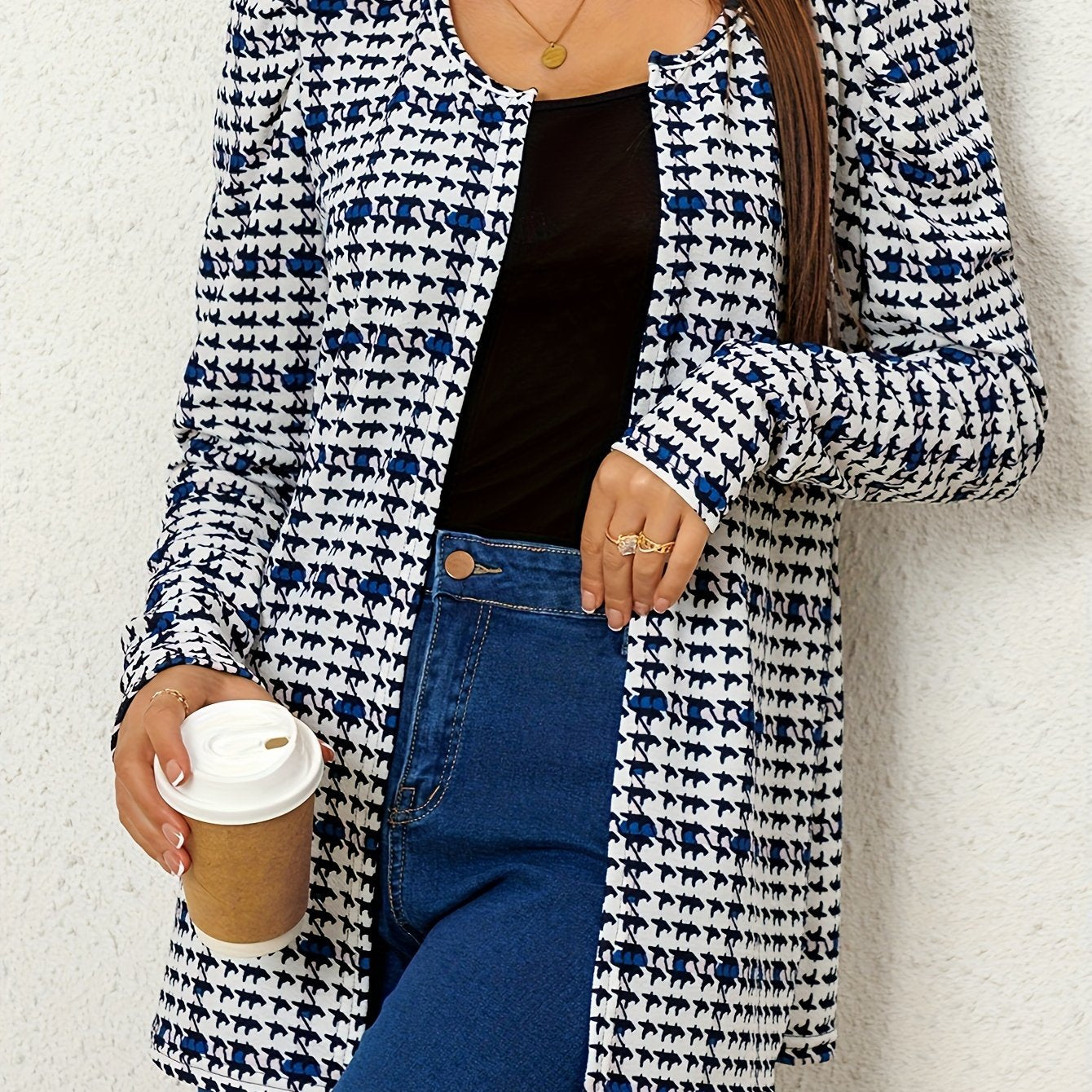 Leopard Print Open Front Jacket