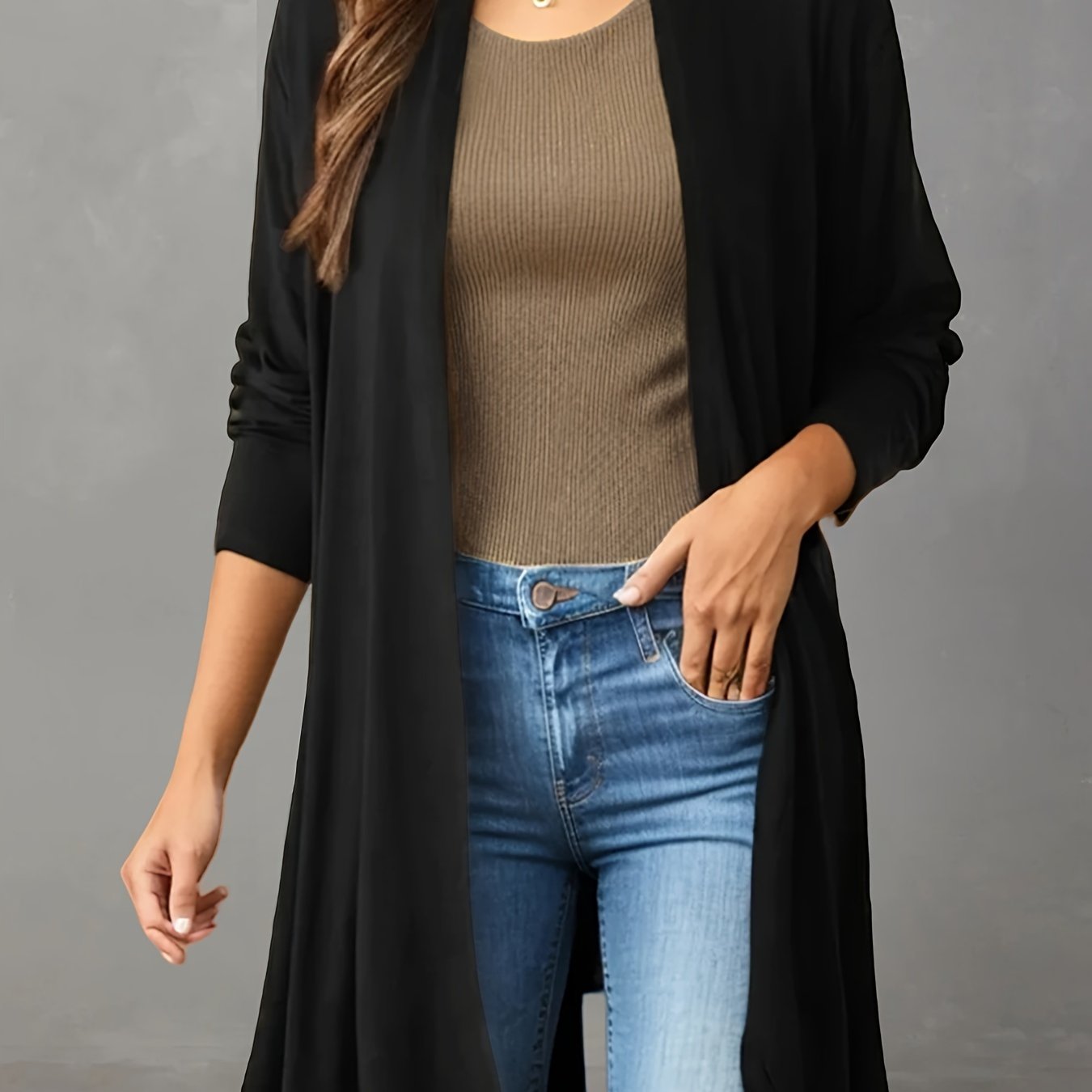 Lightweight Asymmetric Hem Cardigan