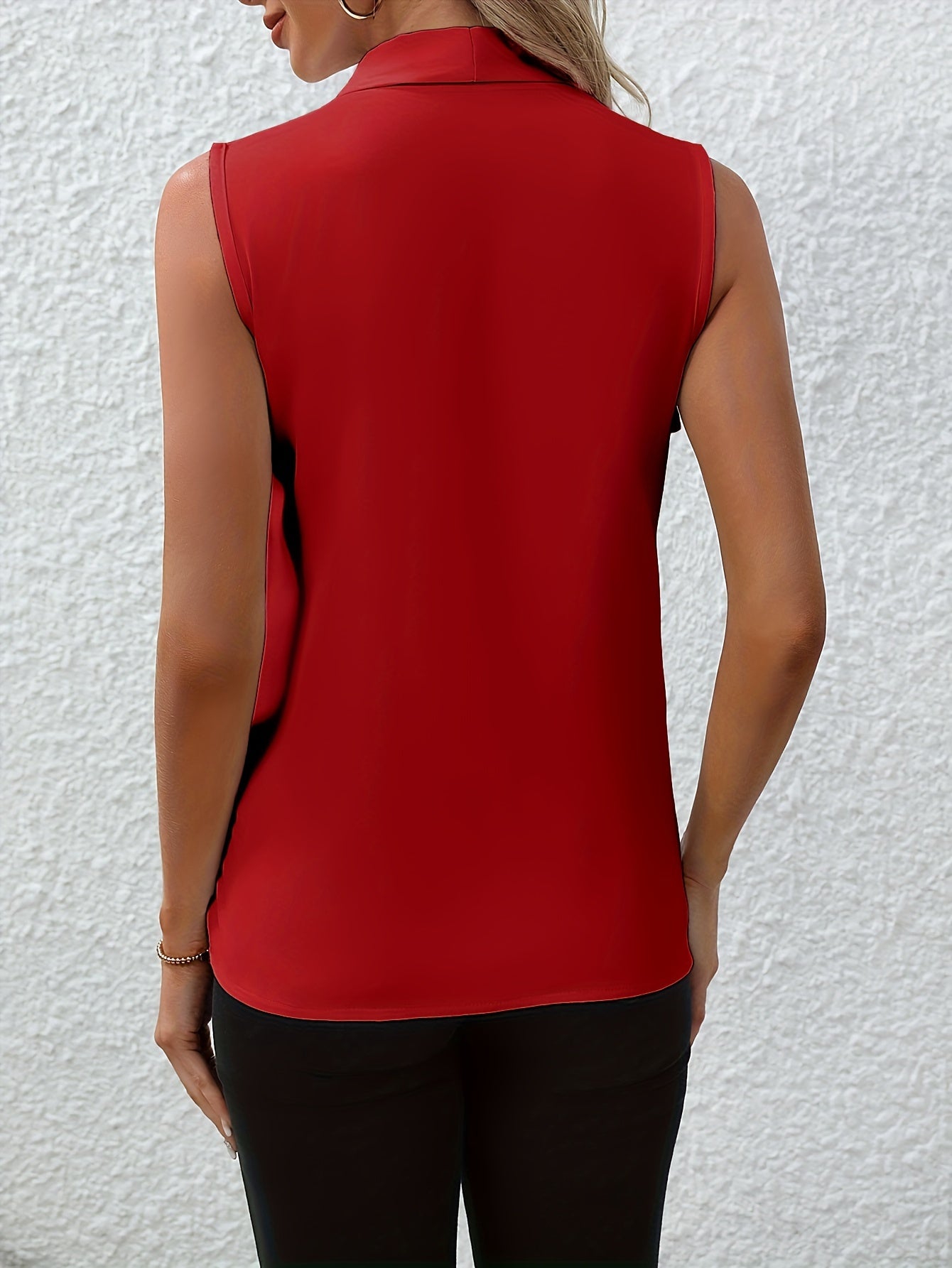 Sleeveless V-Neck Loose Fit Blouse