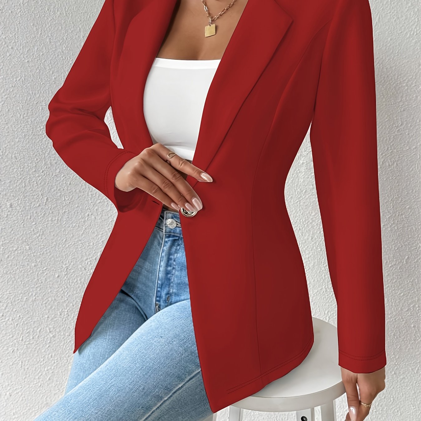 Single-Button Casual Blazer