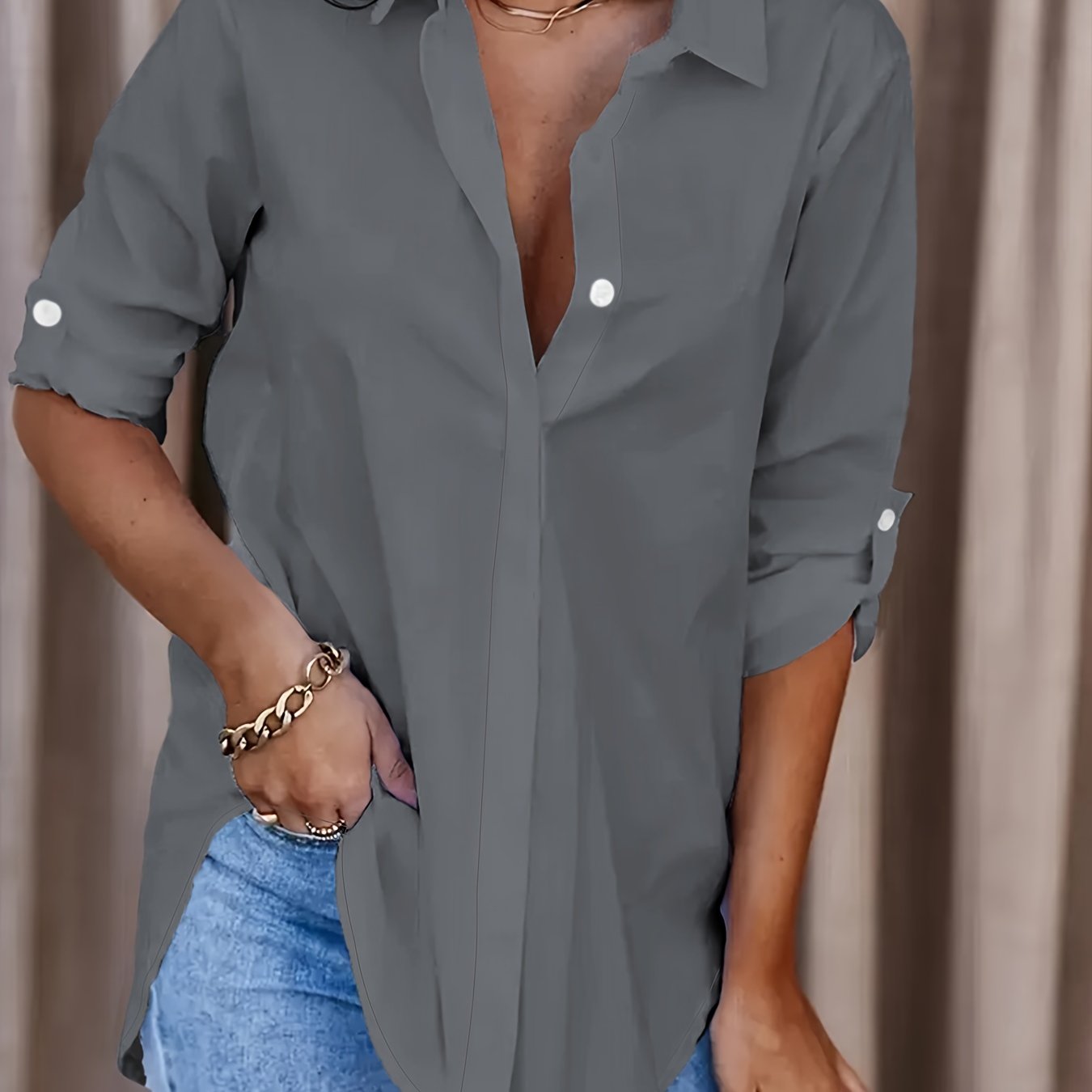 Button Front Office Shirt