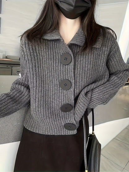 Loose Lapel Knit Sweater Jacket