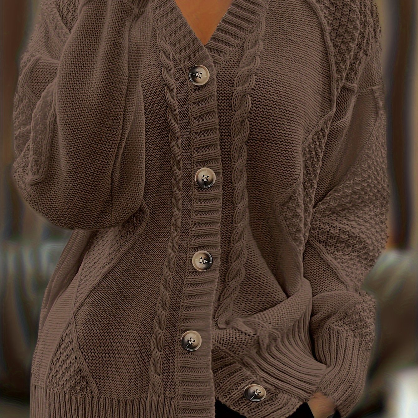 Essential V-Neck Knit Cardigan