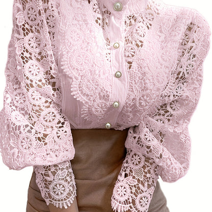 Vintage Lace Pearl Button Blouse