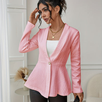 Textured Beaded Button Jacket