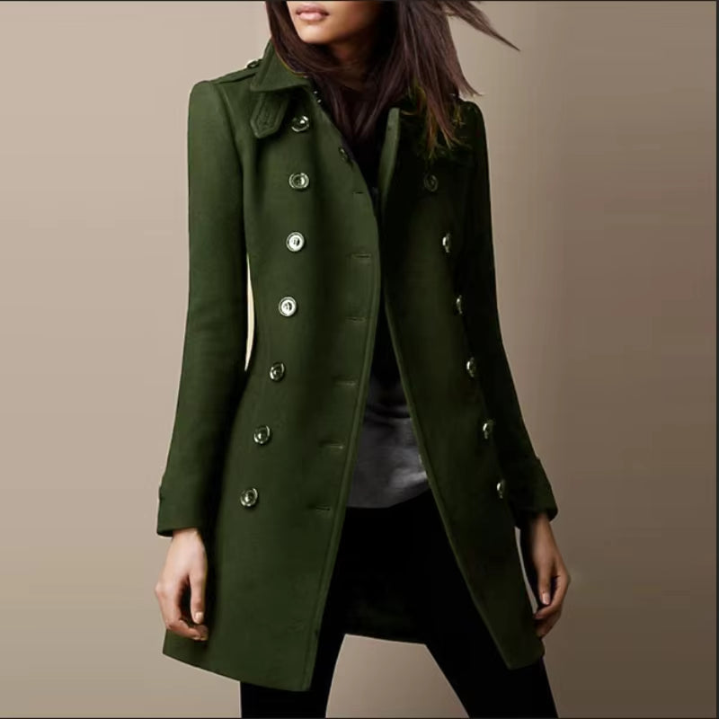 Wool-Blend Double-Breasted Jacket