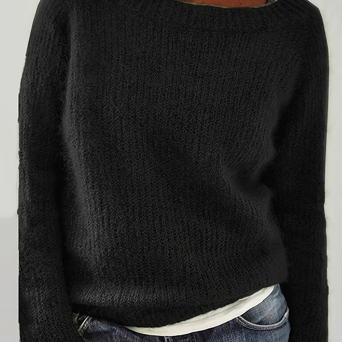 Casual Knit Crew Neck Sweater