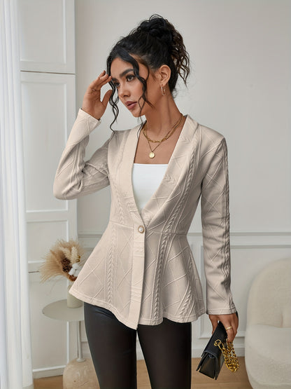 Textured Beaded Button Jacket