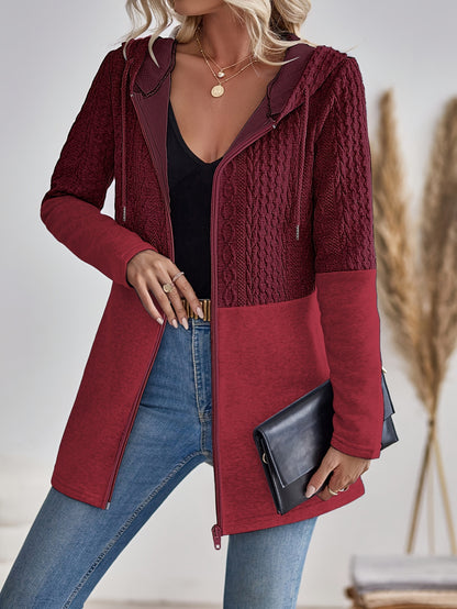 Hooded Zip-Up Cardigan