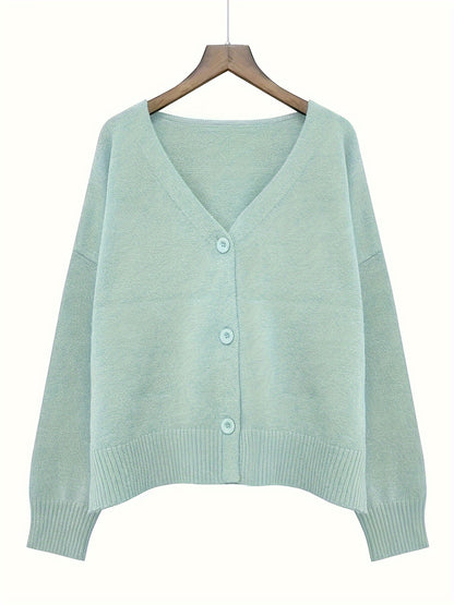 Vibrant V-Neck Knit Cardigan