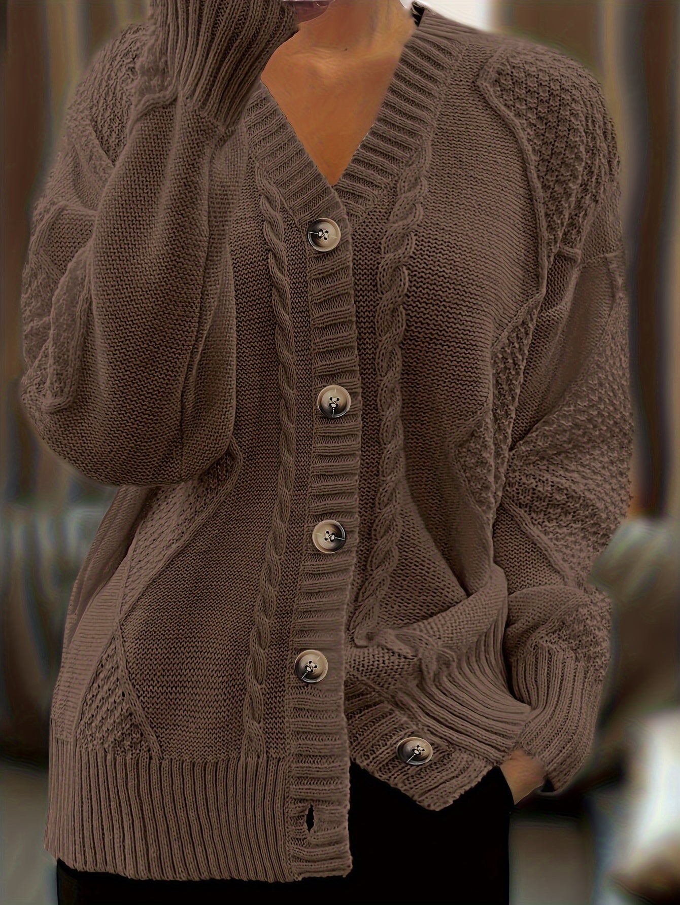 Essential V-Neck Knit Cardigan