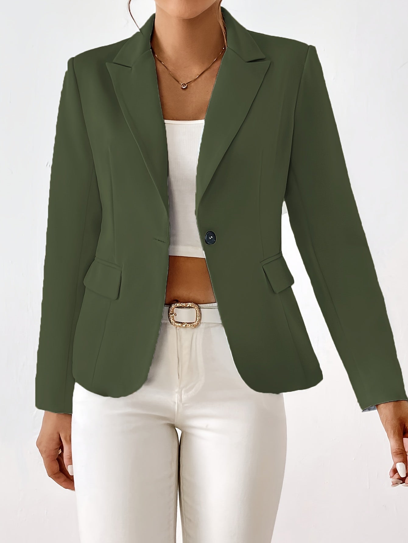 Classic Button Front Blazer