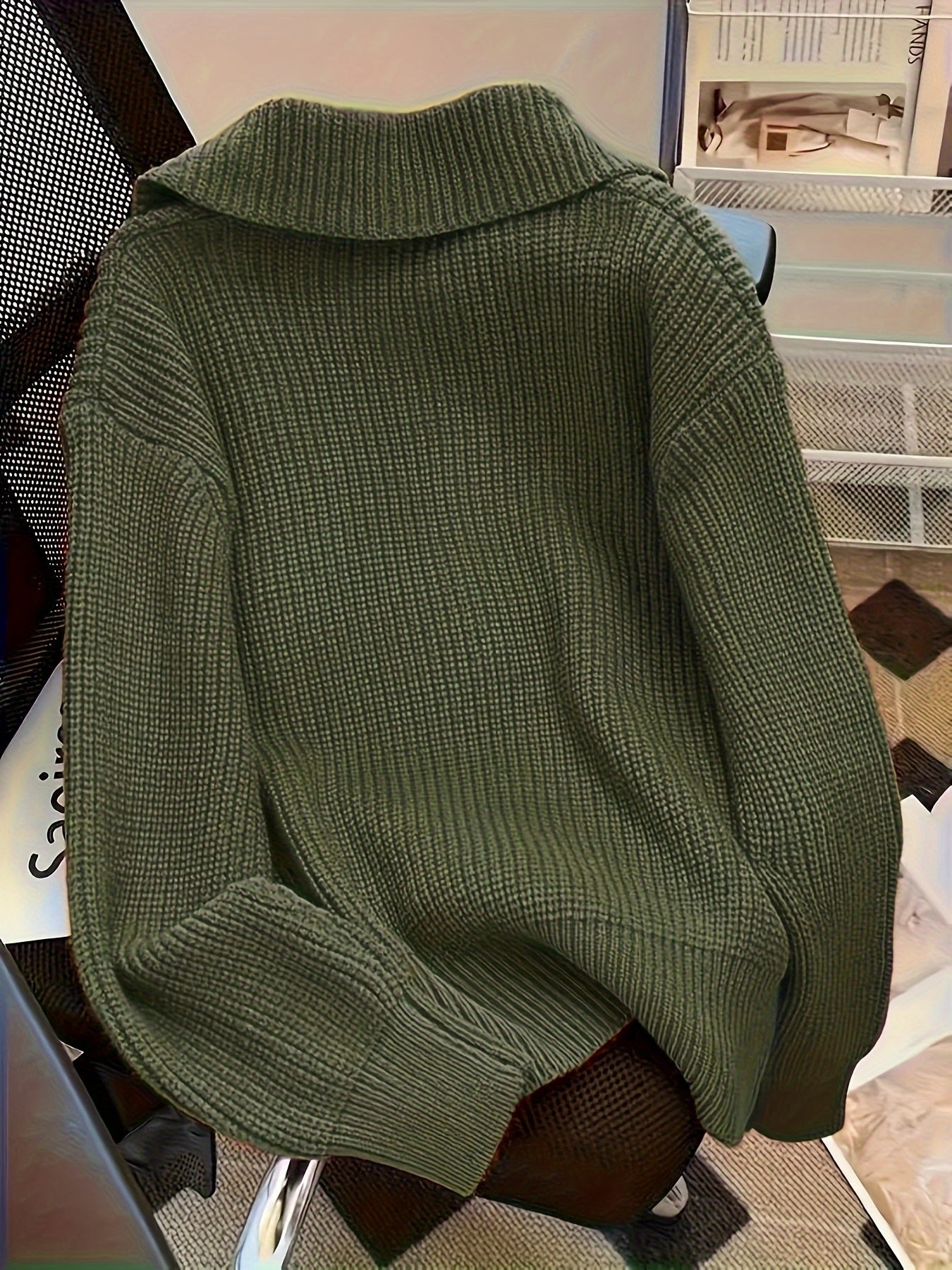Loose Lapel Knit Sweater Jacket