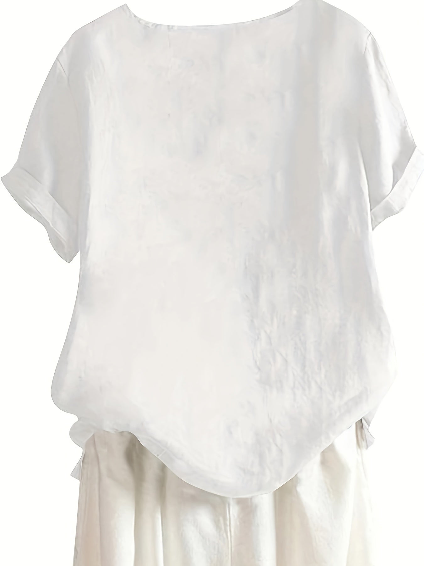 Elegant Button-Up Crew Neck Shirt