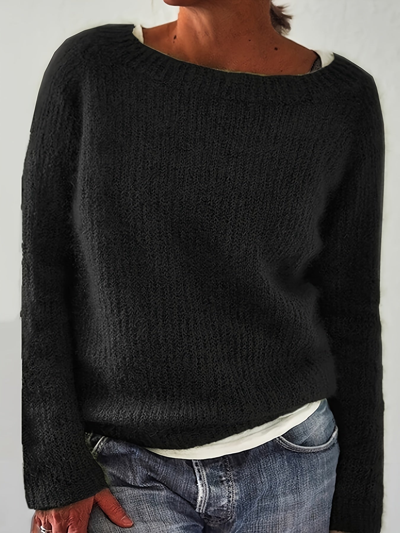 Casual Knit Crew Neck Sweater