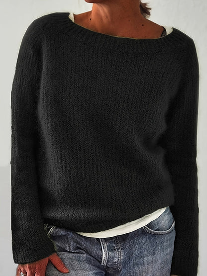 Casual Knit Crew Neck Sweater