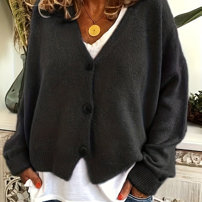 Vibrant V-Neck Knit Cardigan