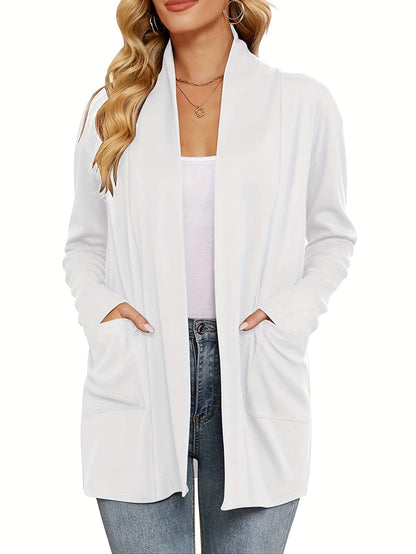 Cozy Open Front Cardigan with Pockets