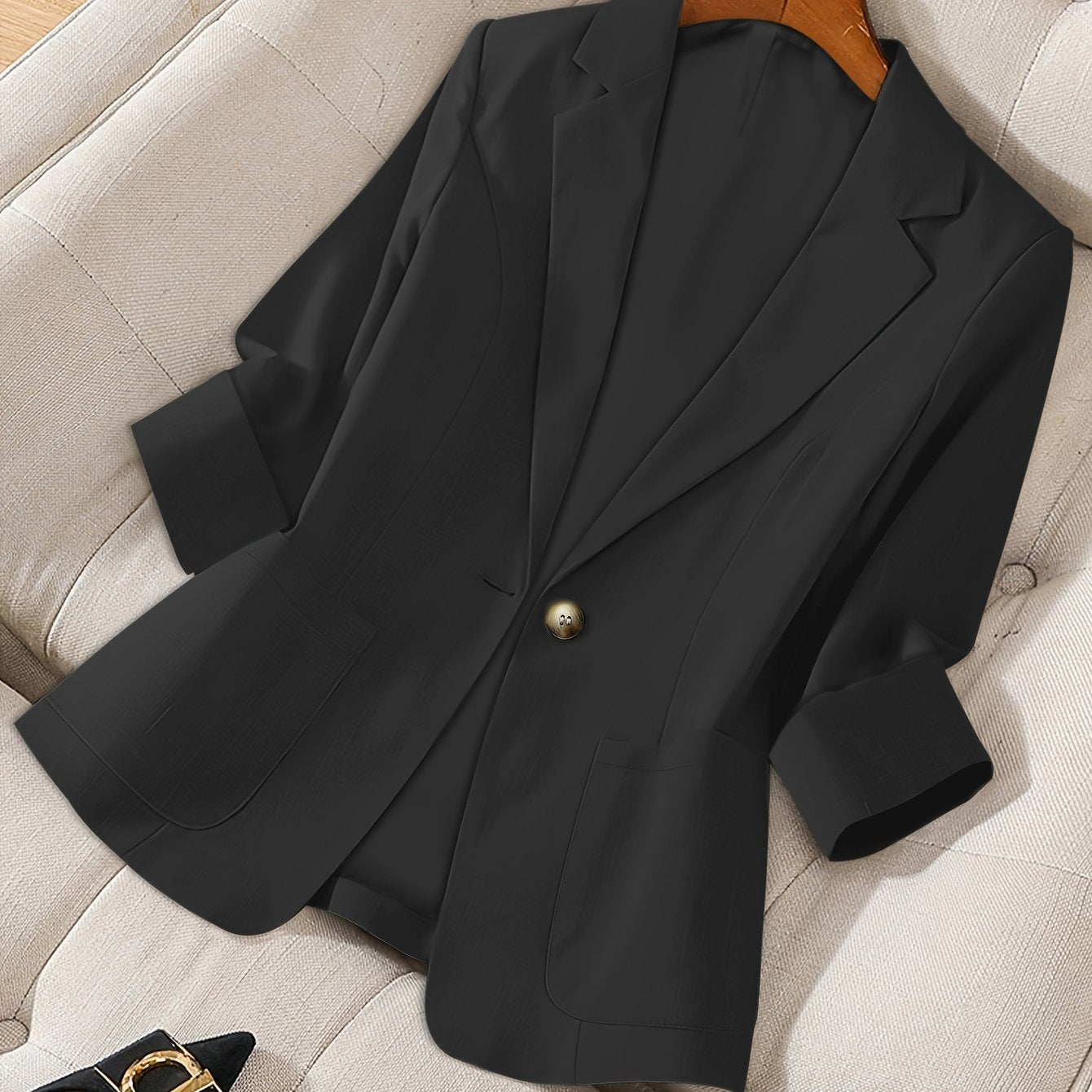 Casual Button-Front Blazer