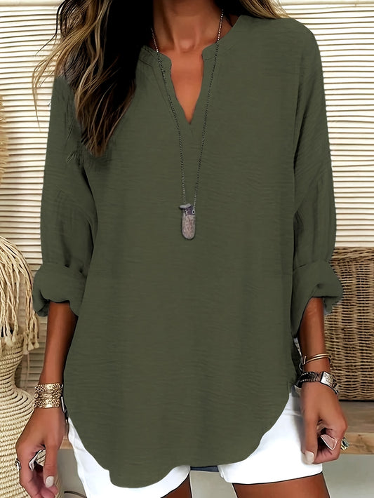 Loose Fit V-Neck Blouse