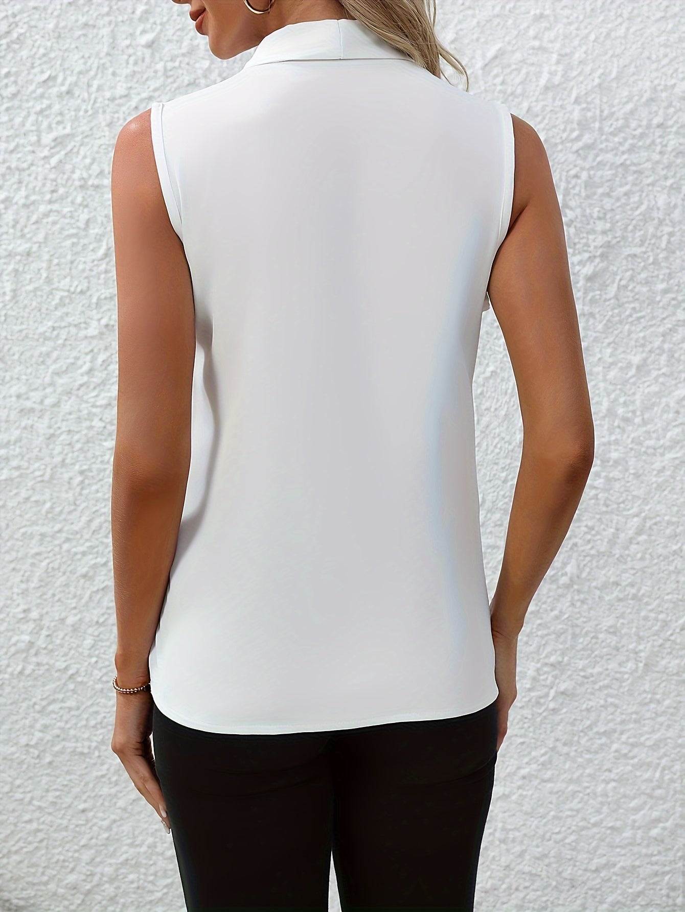 Sleeveless V-Neck Loose Fit Blouse