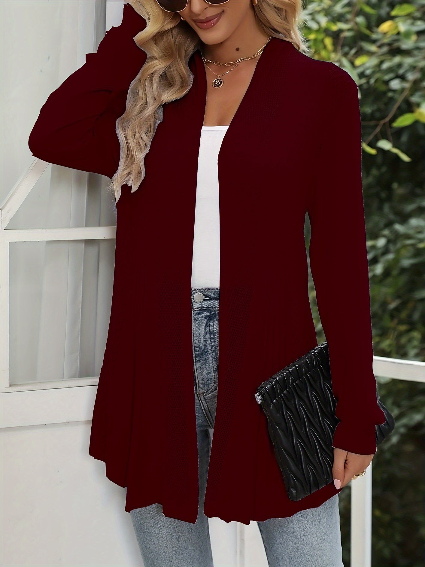 Lace Detail Long Cardigan