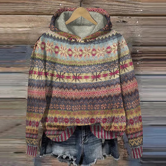 Ethnic Patterned Hoodie