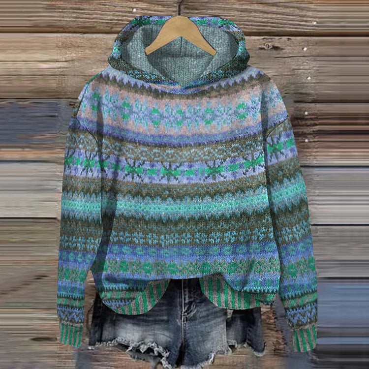 Ethnic Patterned Hoodie