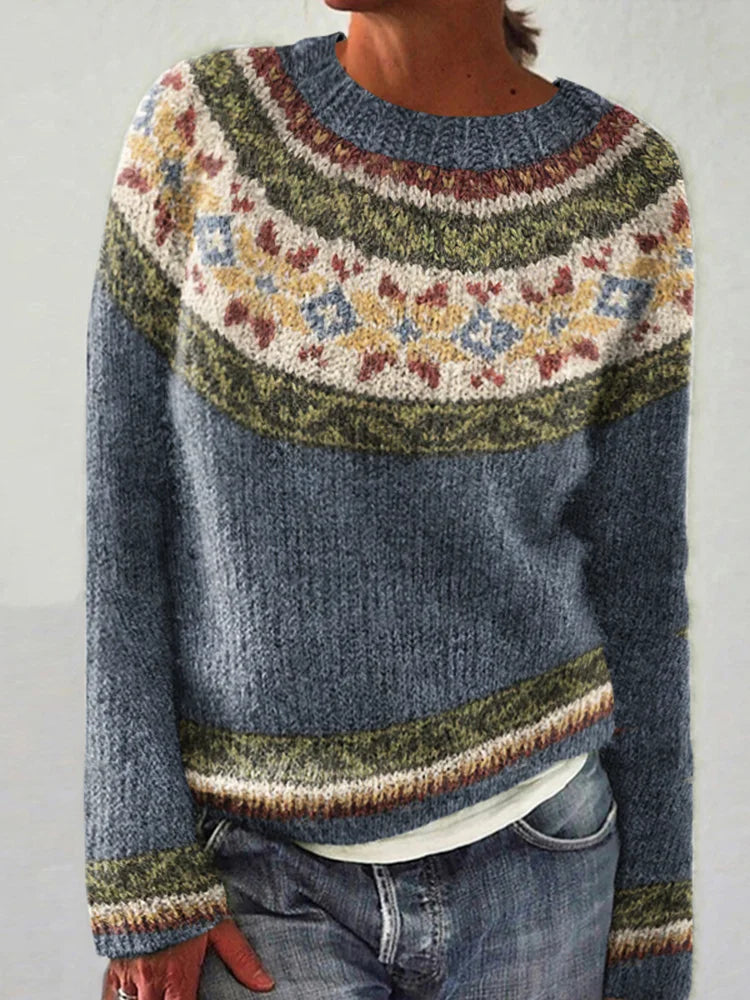 Retro Color Block Sweater