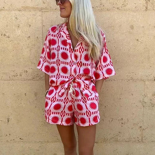 Two-Piece Summer Set – Blouse & Shorts