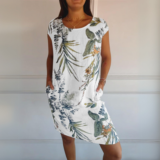 Comfortable Dress with Round Neck