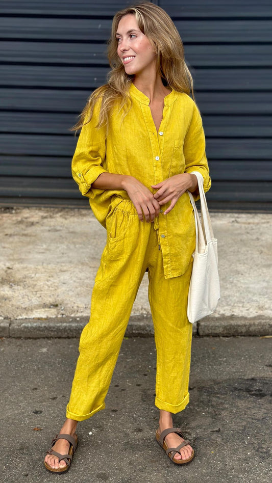 Elegant Linen Two-Piece Set – Shirt & Pants