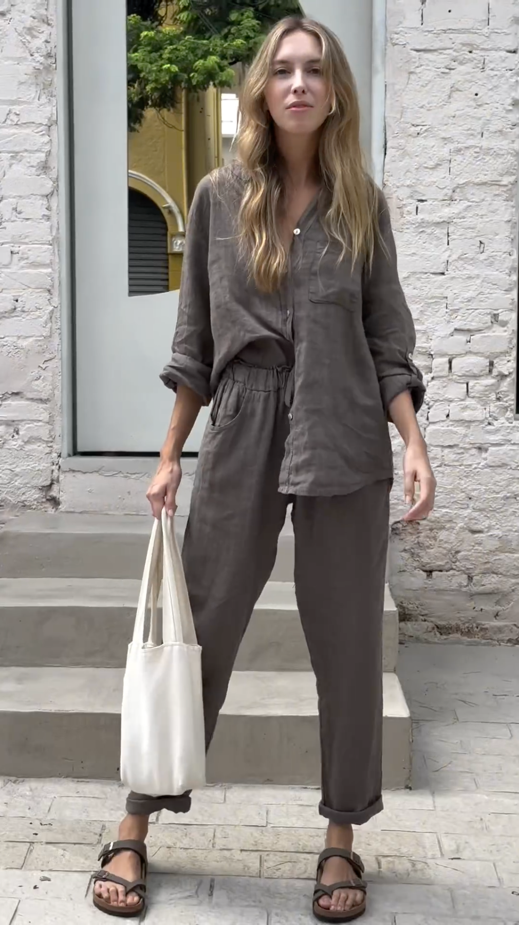Elegant Linen Two-Piece Set – Shirt & Pants