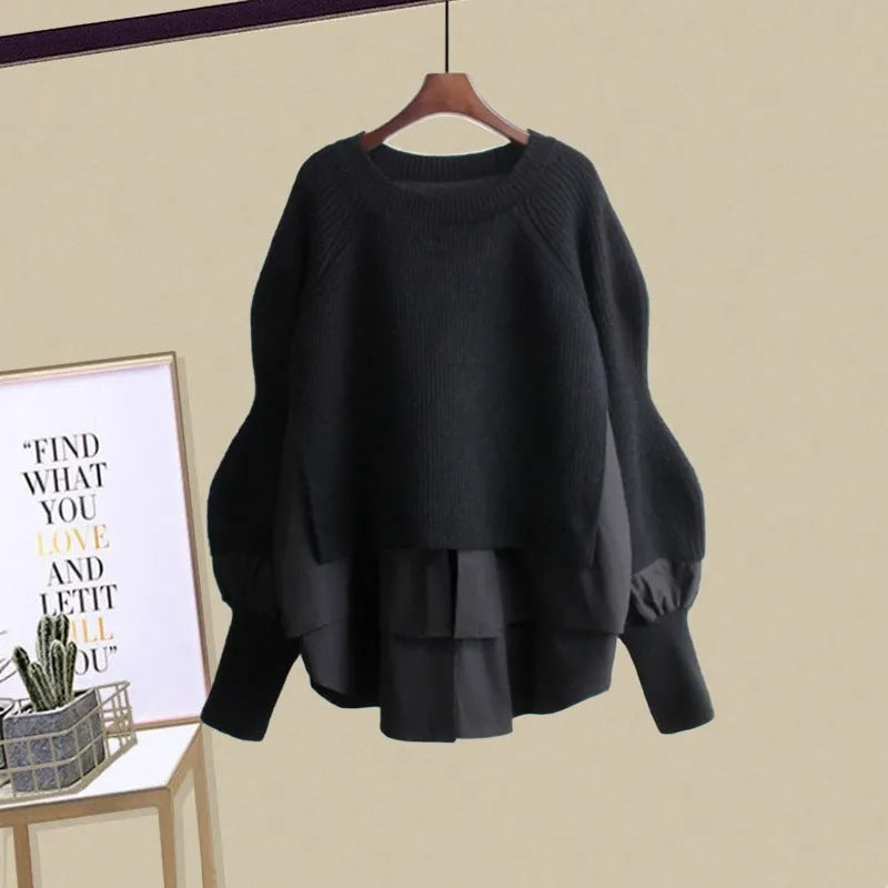 Casual Sweatshirt and Skirt Set