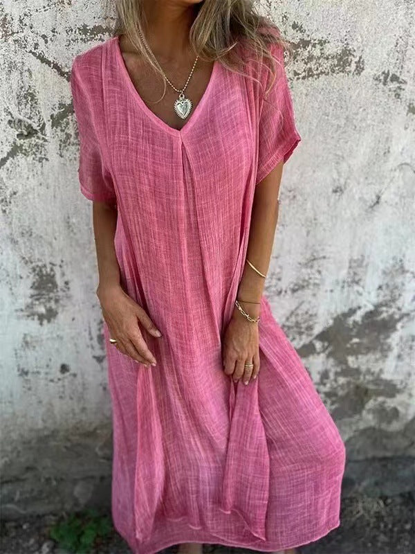 Comfortable dress with V-neck