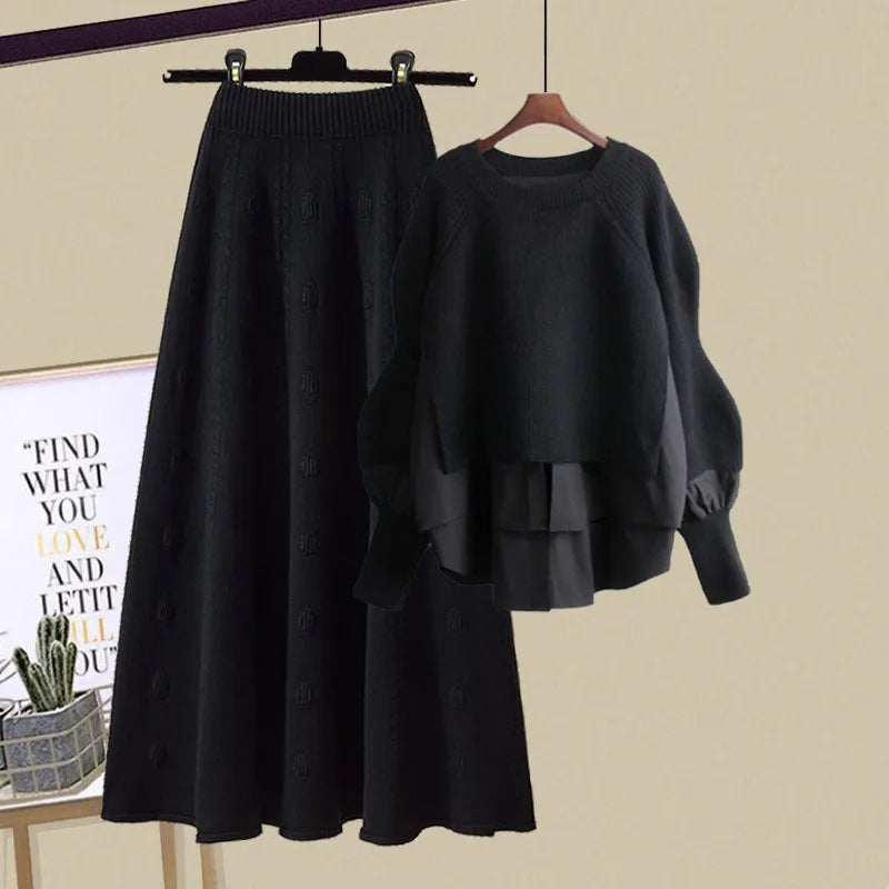 Casual Sweatshirt and Skirt Set
