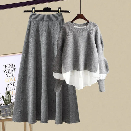 Casual Sweatshirt and Skirt Set