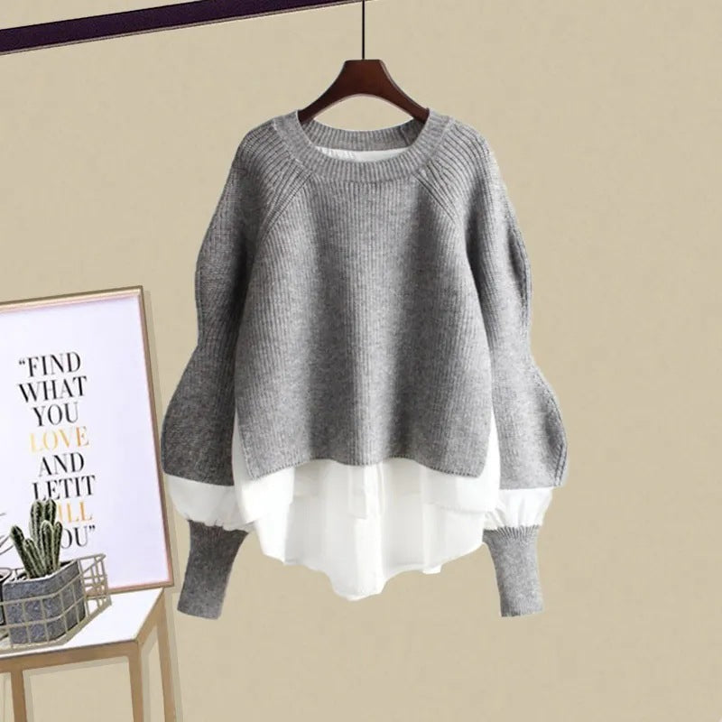 Casual Sweatshirt and Skirt Set