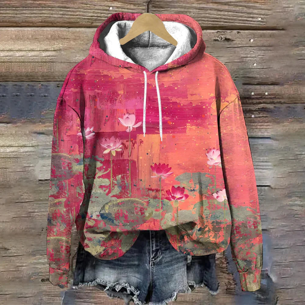 Harajuku Floral Hoodie Sweater